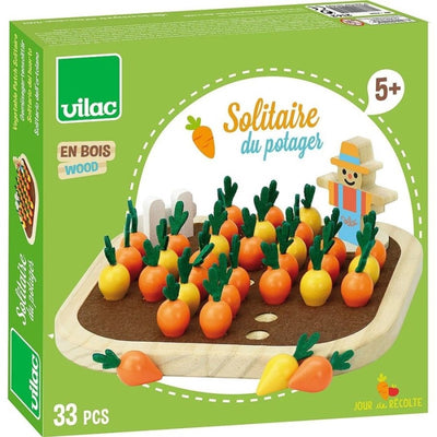 Vilac jeu solitaire en bois jardin de carottes - jeu de société éducatif pour enfants.