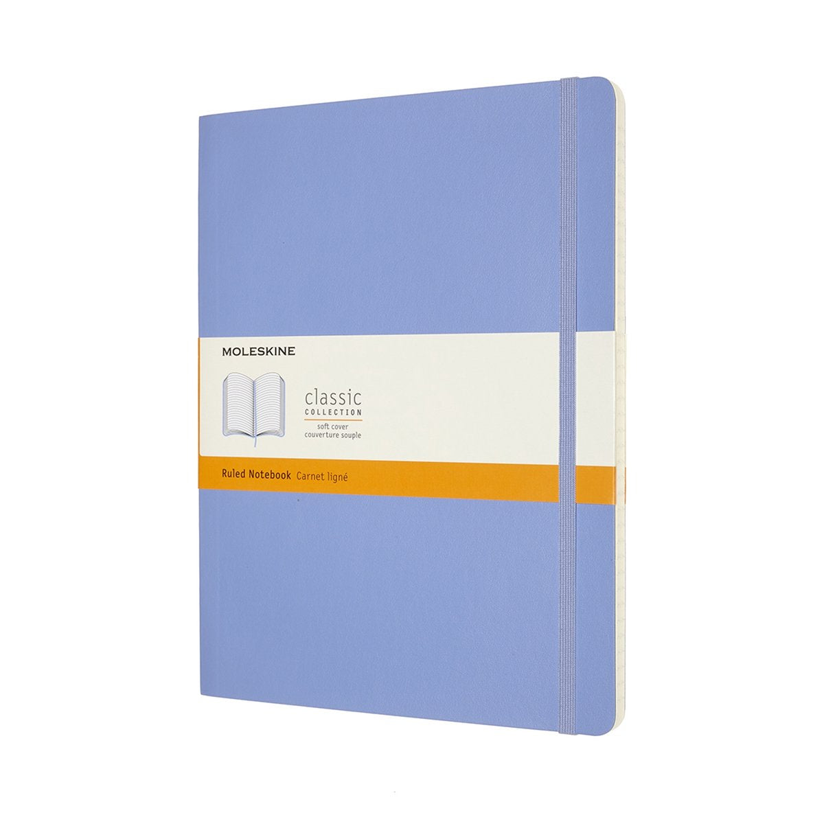 Carnet classique Moleskine - extra large - couverture souple - ligné - bleu hortensia