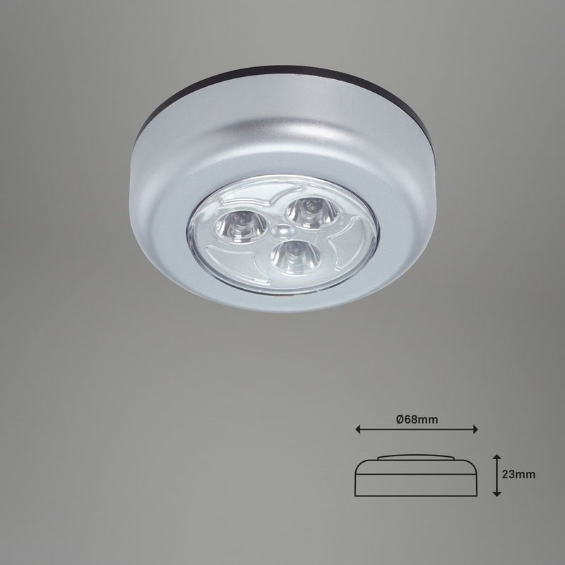 B.k.licht briloner - lot de 5 lampes d'armoire - lampes sous comptoir - alimenté par batterie - autocollant - veilleuse - lampes d'armoire - ø6,8 cm
