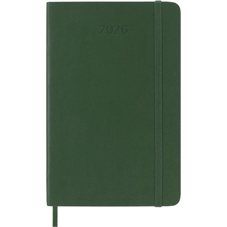 Agenda Moleskine 12 mois - 2026 - hebdomadaire - poche - couverture souple - vert myrte
