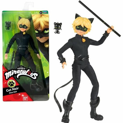 Bandai - coccinelle miraculeuse - poupée mannequin 26 cm - chat noir - sous licence officielle miraculeuse - poupée articulée chat noir - jouets pour enfants à partir de 4 ans - p50002