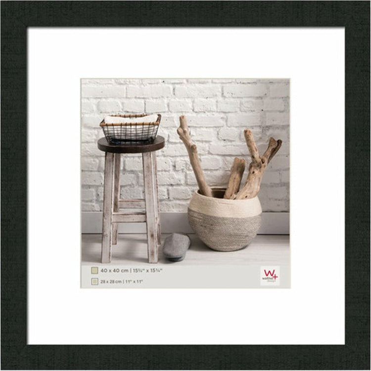 Walther home - cadre en bois - format photo 40x40 cm - noir