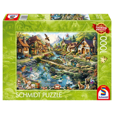 Schmidt - puzzle - village en lisière de forêt - 1000 pièces - adultes - à partir de 12 ans
