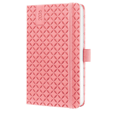 Agenda hebdomadaire Sigel Flair 2026 - format a6 - rose rose - couverture rigide - si-j6110