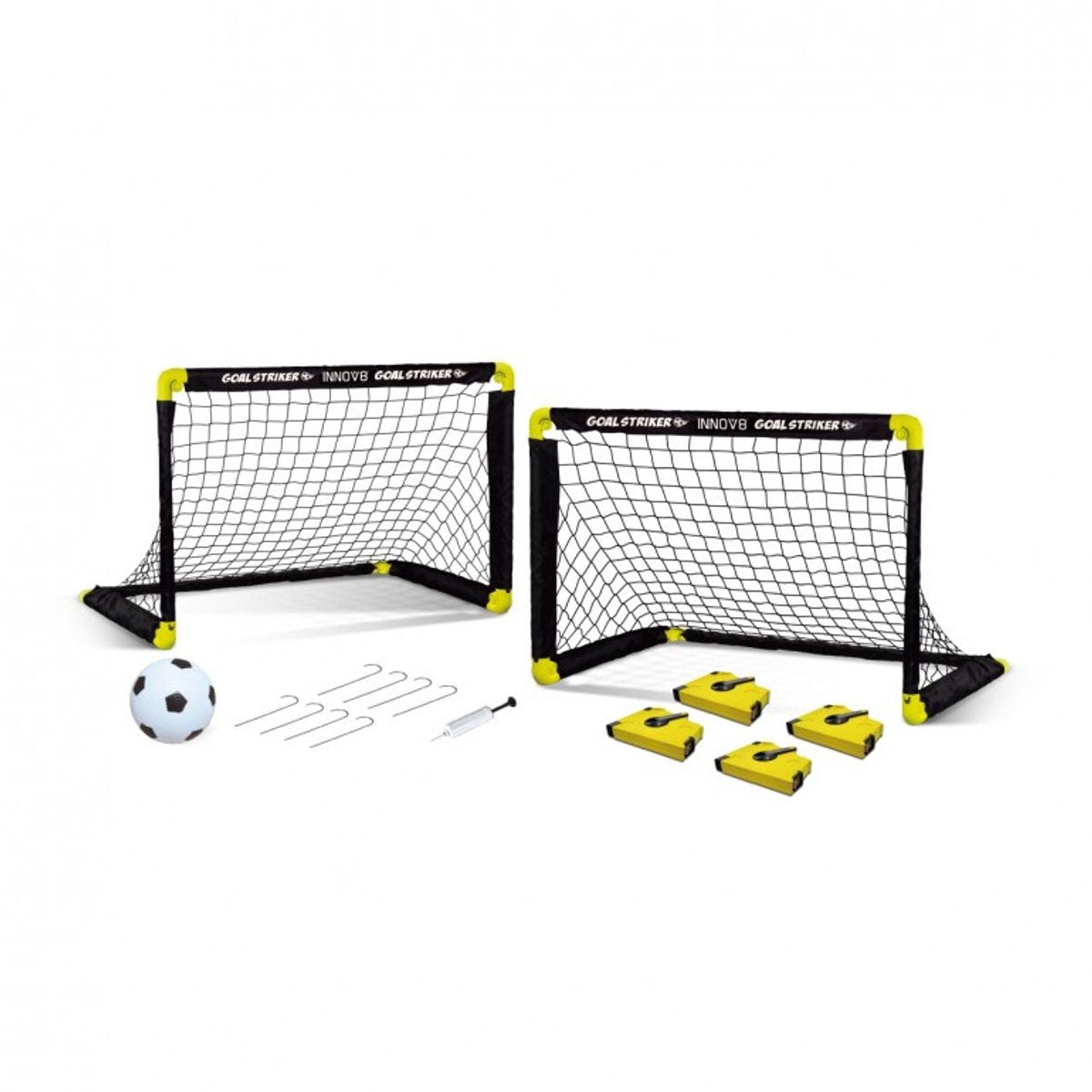 Kit de but de football Tachan pour enfants - 2 buts pliables - complet avec pompe de football - kit d'entraînement - terrain de jeu portable