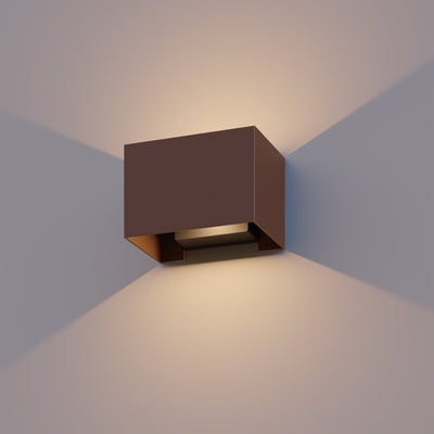 Applique LED Calex Venice - rectangle - haut vers le bas - angle de faisceau réglable - 7w - lumière blanc chaud - pour intérieur et extérieur - couleur rouille