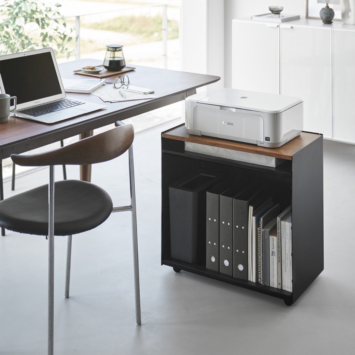 Armoire de bureau Yamazaki à roulettes - tour - noir
