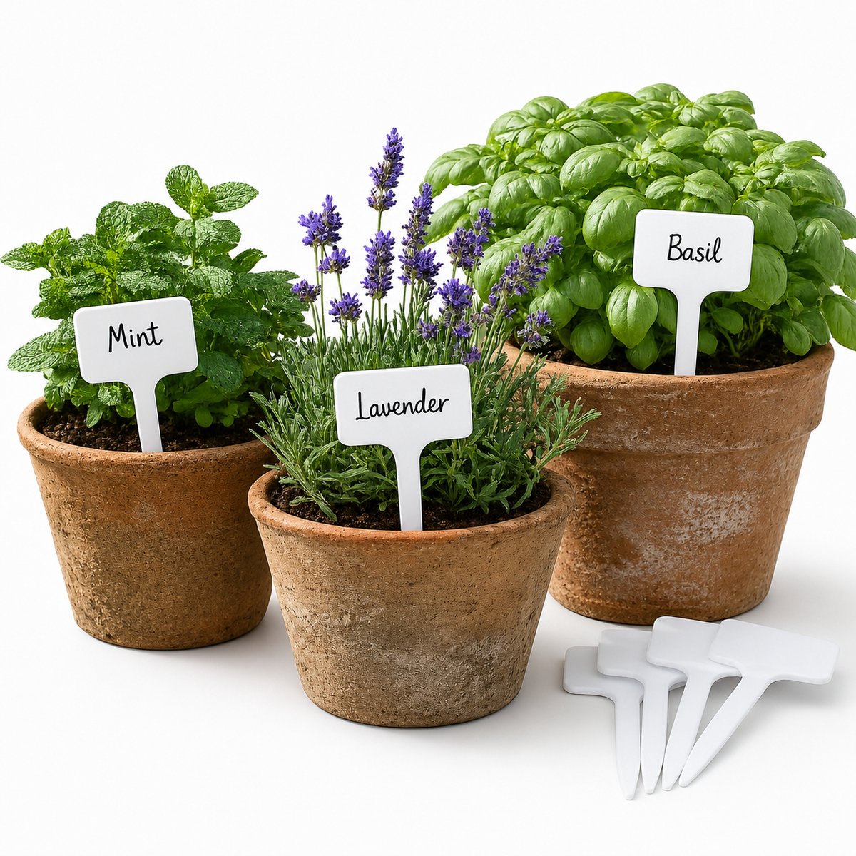 Étiquettes végétales Kinzo – marqueurs végétaux pour jardin et potager – 16 pièces – 15 cm – blanc