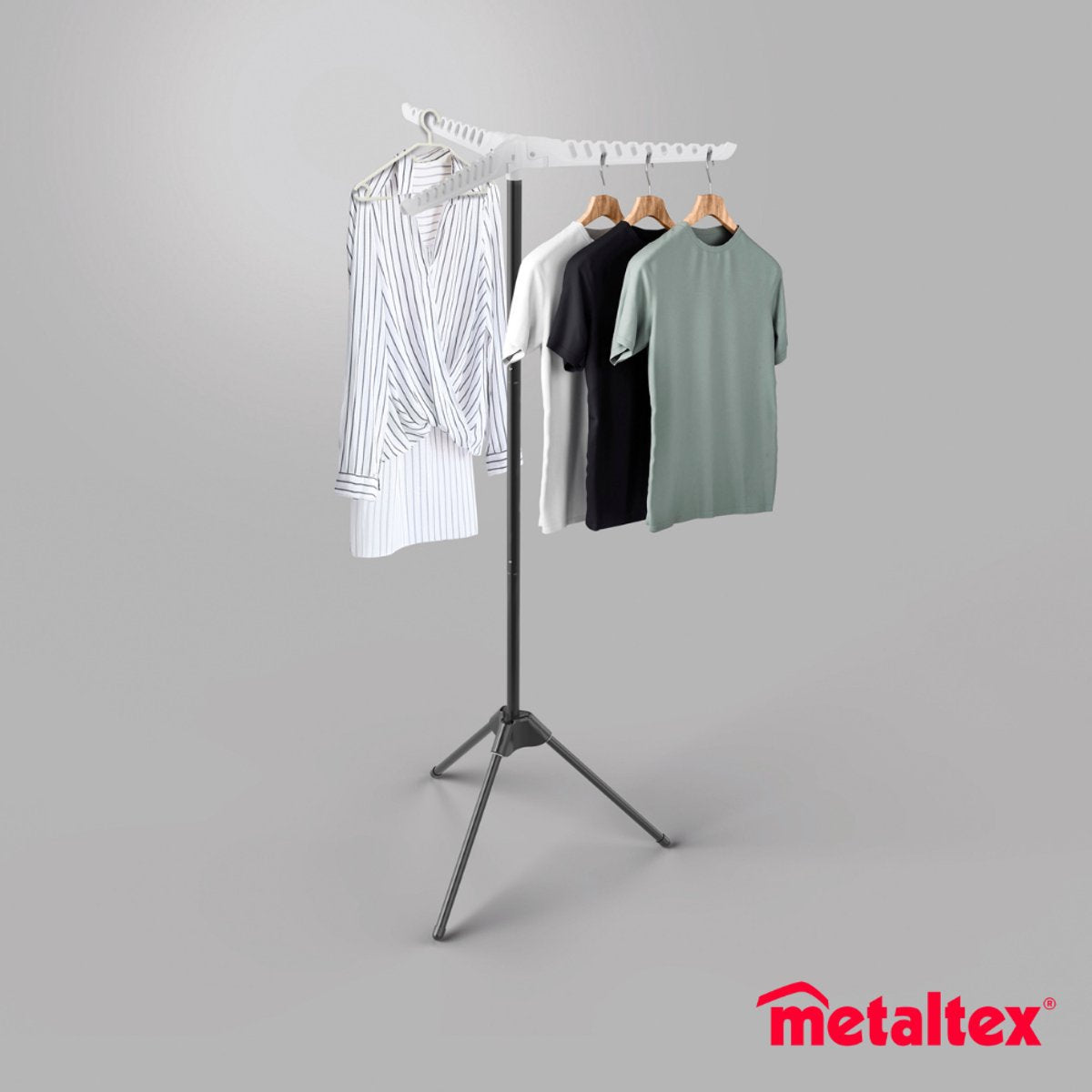 Metaltex - étendoir tri-hang - étendoir réglable - 150cm - multifonctionnel - pliable - pour 33 cintres