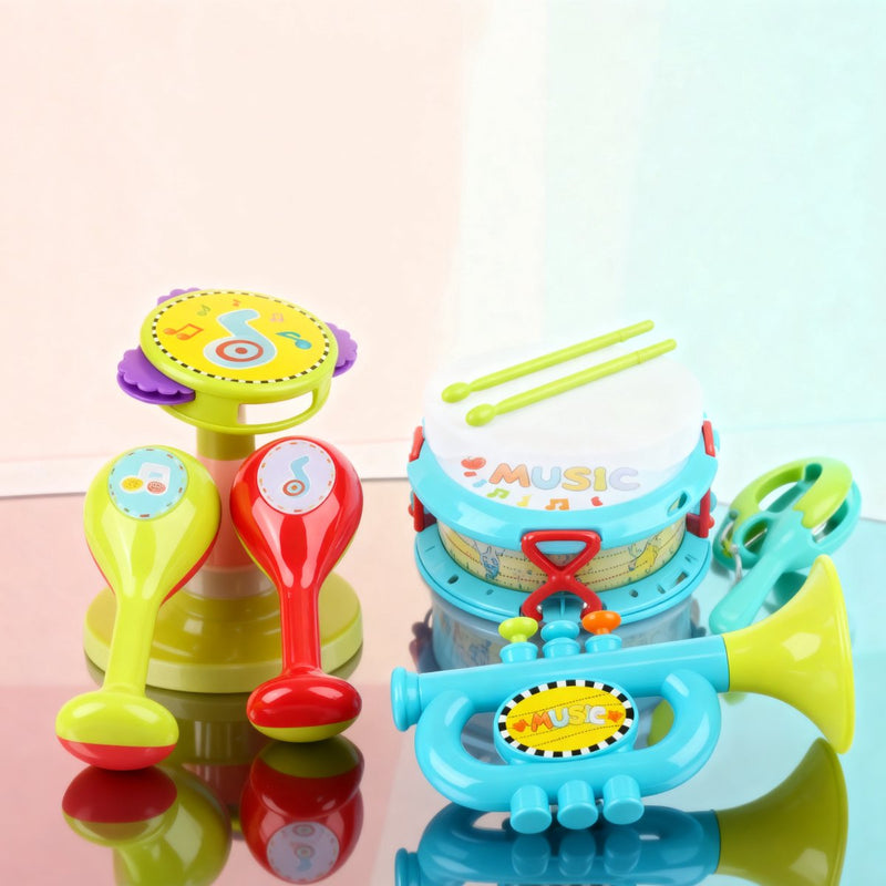 Jouons, jouons ensemble d'instruments de musique - 9 pièces - jouets musicaux pour enfants - tambour et maracas - à partir de 3 ans