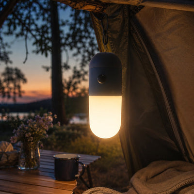Lampe de camping Camp active - lampe suspendue à piles - lampe avec crochet de suspension