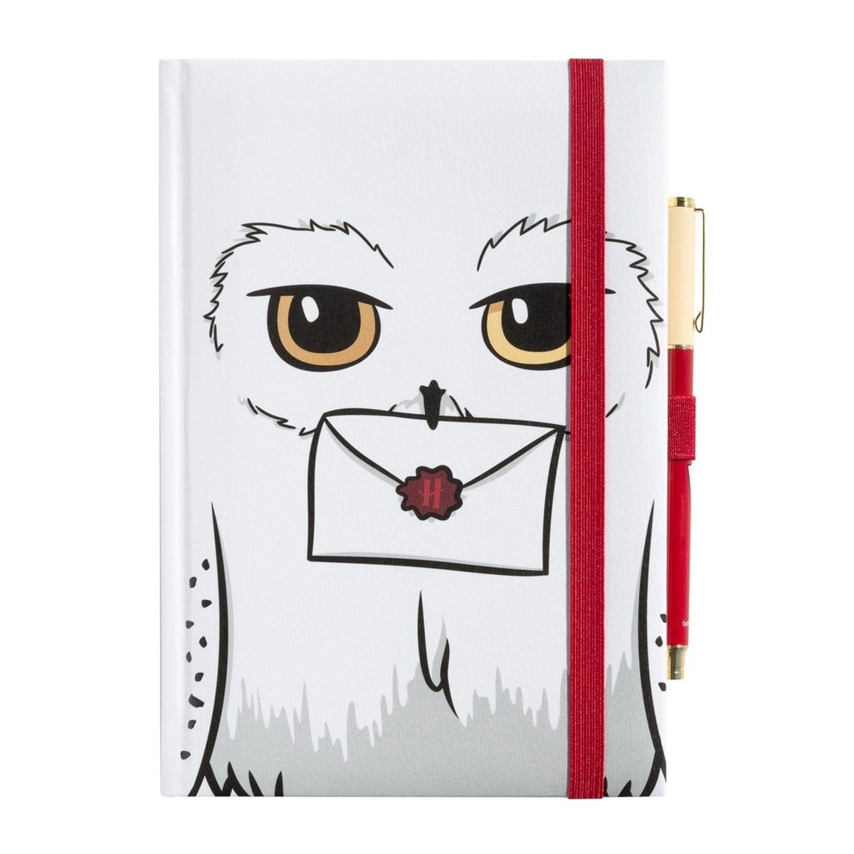 Harry Potter, carnet a5 avec stylo motif Hedwige, blanc