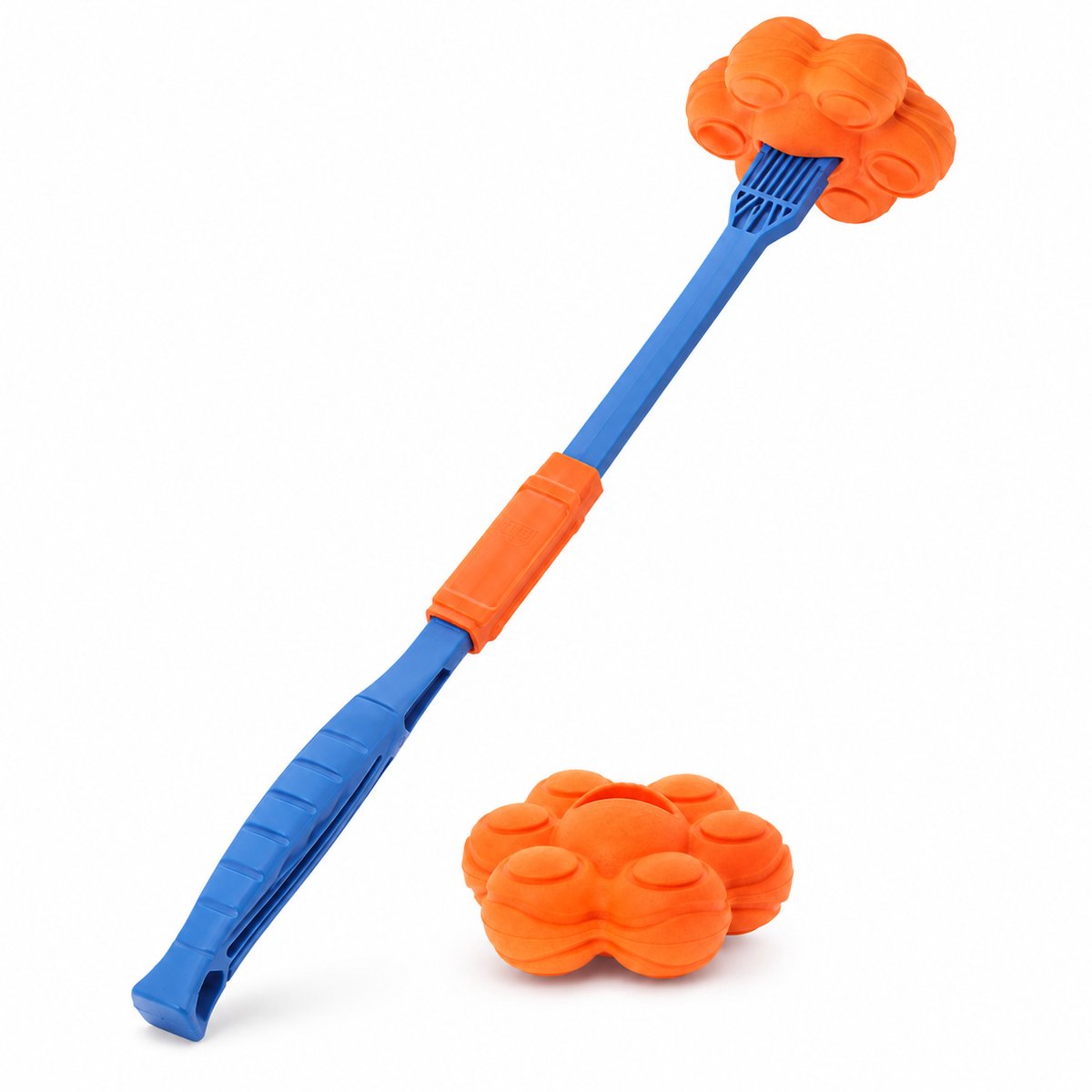Bâton de lancer fitdog en bois de rose avec balle moléculaire - jouet flottant et rebondissant - plastique robuste - pour chiens de taille moyenne