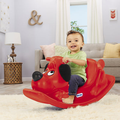 Little Tikes - chiot à bascule - balançoire à bascule - balançoire pour intérieur et extérieur - rouge