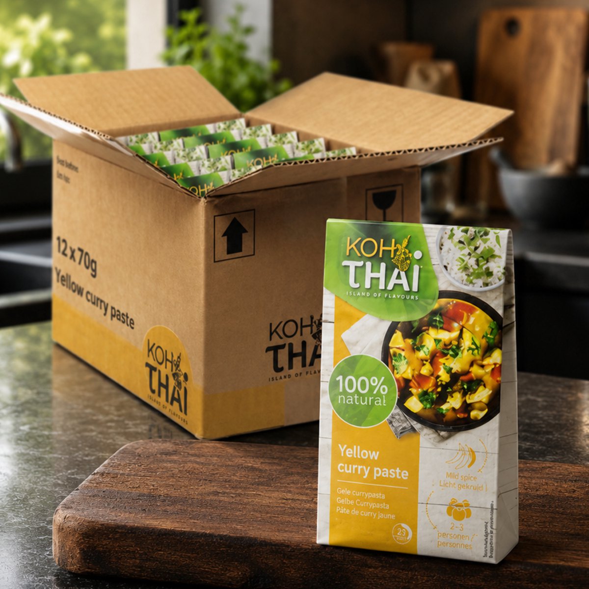 Pâte d'épices au curry jaune Koh Thai - 12 x 70 grammes