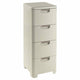 Système de tiroirs style Curver - 4x 14l - blanc vintage