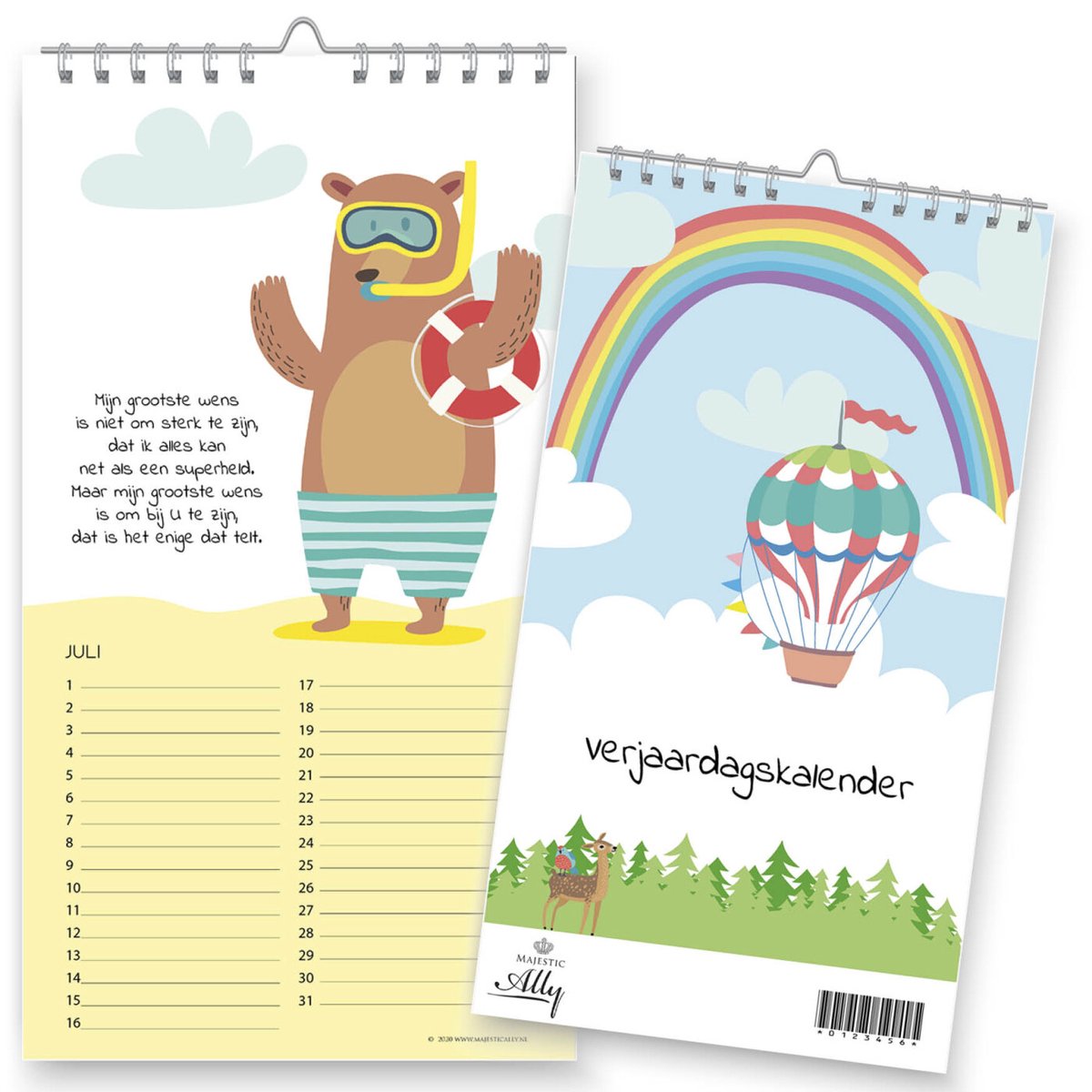 Calendrier d'anniversaire majestueux comptines