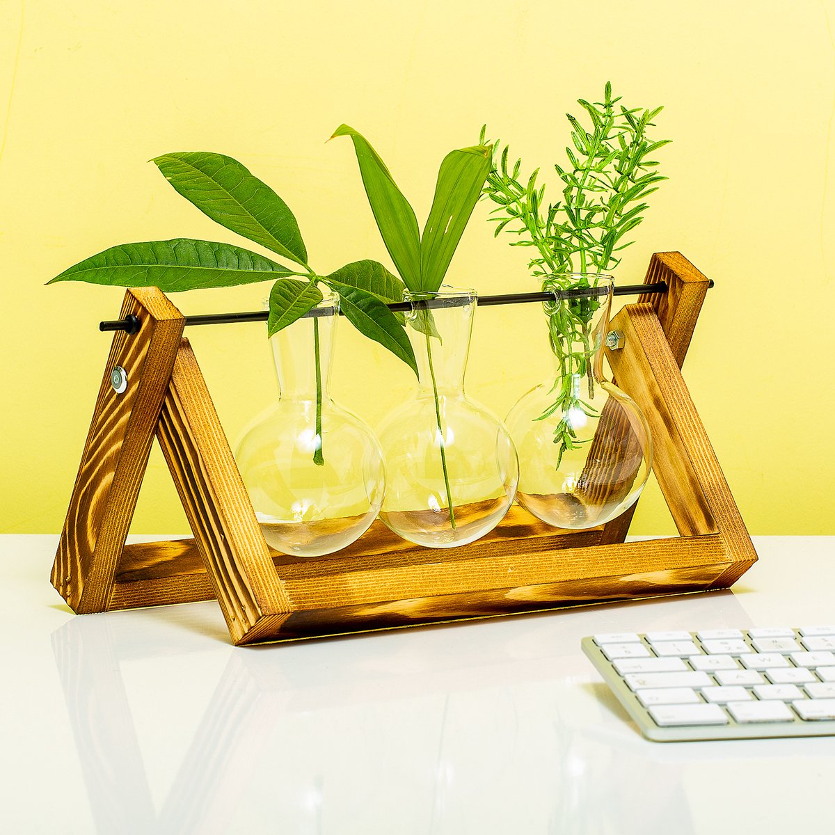Vase à boutures en bois Winkee - 3 verres