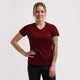 Rogelli promo t-shirt de running femme - manches courtes - bordeaux - m