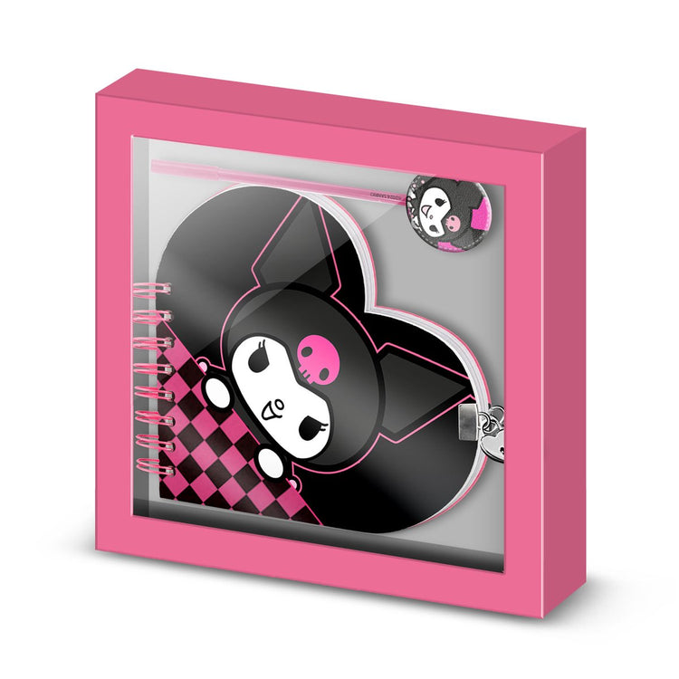 Charactermania - kuromi - clé et stylo coeur carré kuromi multicolore