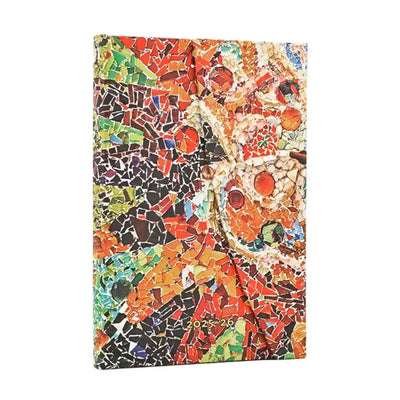 Paperblanks 2026 Soleil de Gaudi (mosaïques de Gaudi) mini agenda horizontal flexible à couverture rigide de 18 mois 2025-2026 (fermeture enveloppante)