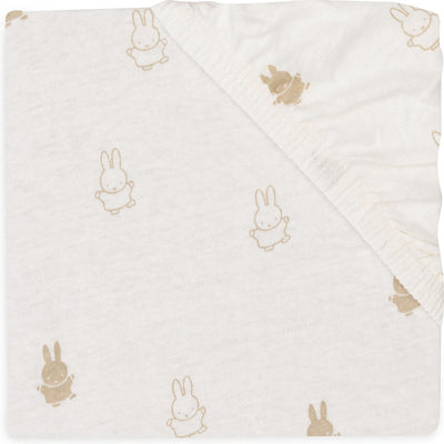 Jollein x Miffy - drap housse jersey 40 50x80 90cm - berceau, lit, lit bébé - happy miffy - nougat