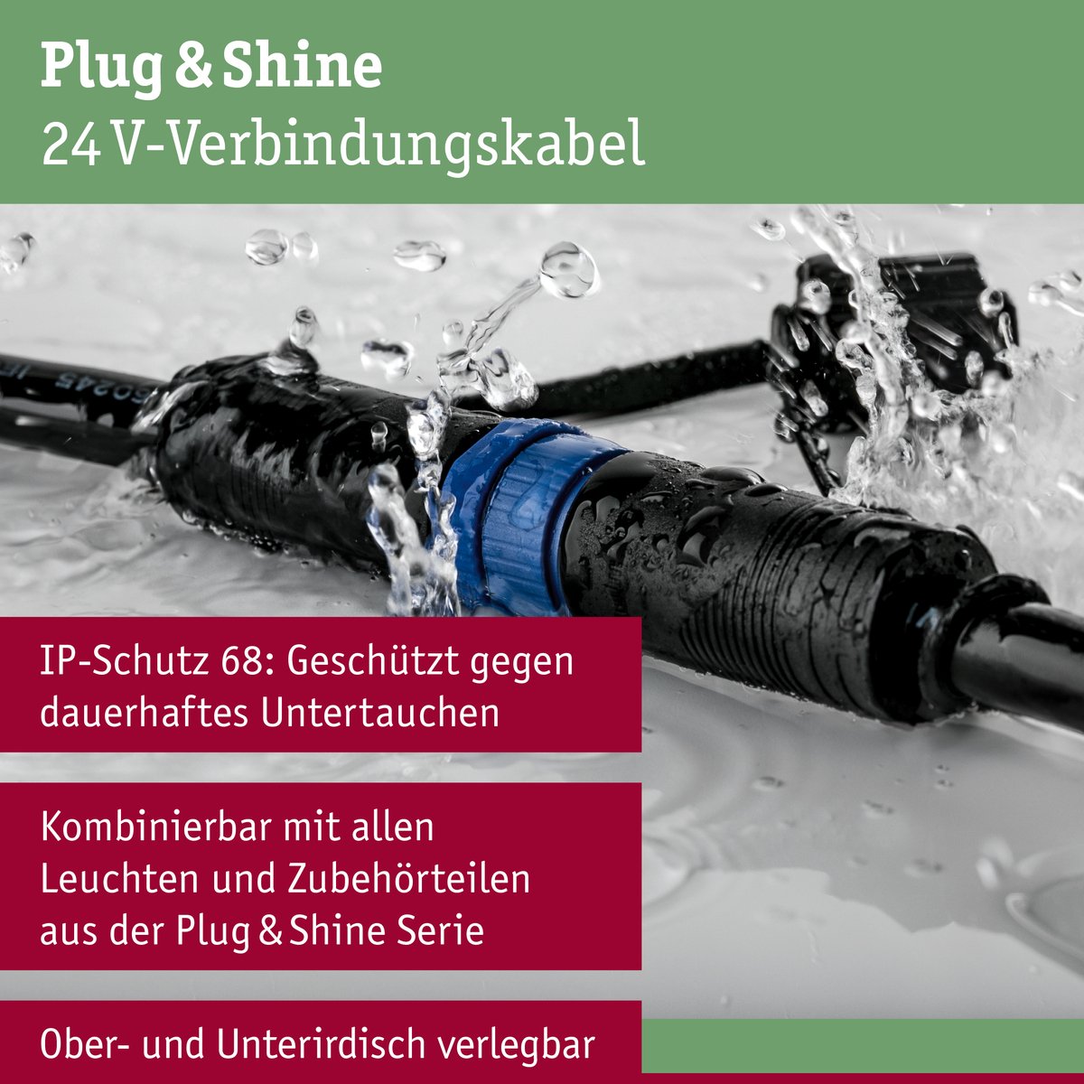 Paulmann plug Shine distributeur 3 sorties ip68 noir