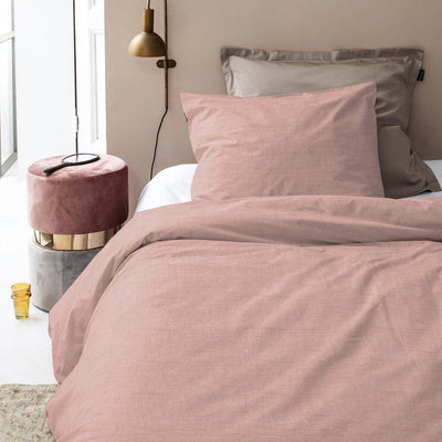 Parure housse de couette 1 personne Cendrillon lyn 135x200cm coton rose + 1 taie 60x70