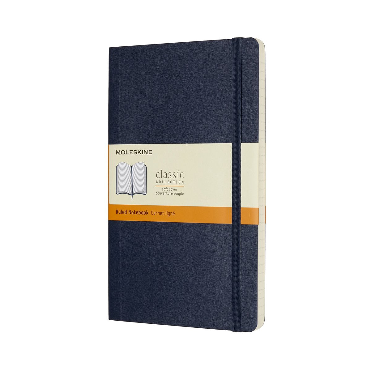 Carnet classique Moleskine - grand - couverture souple - ligné - bleu saphir