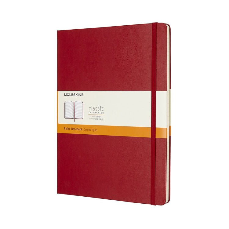 Carnet classique Moleskine - extra large - couverture rigide - ligné - rouge