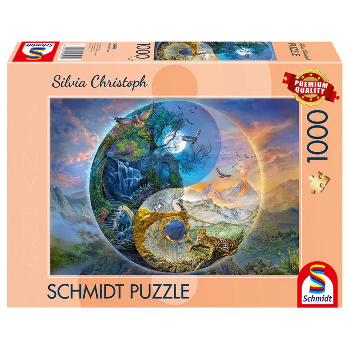Schmidt - puzzle - yin yang, monde des montagnes - silvia christoph - 1000 pièces - adultes - à partir de 12 ans