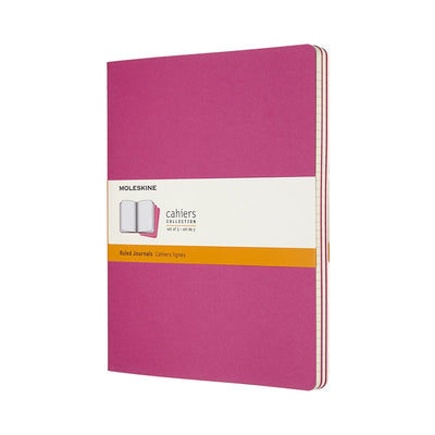 Carnets Moleskine - extra larges - lignés - rose - lot de 3