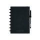 Carnet effaçable Correctbook a5 – couverture rigide en similicuir noir encre – ligné – carnet réutilisable – avec lingette pour stylo – peut être complété par des pages supplémentaires