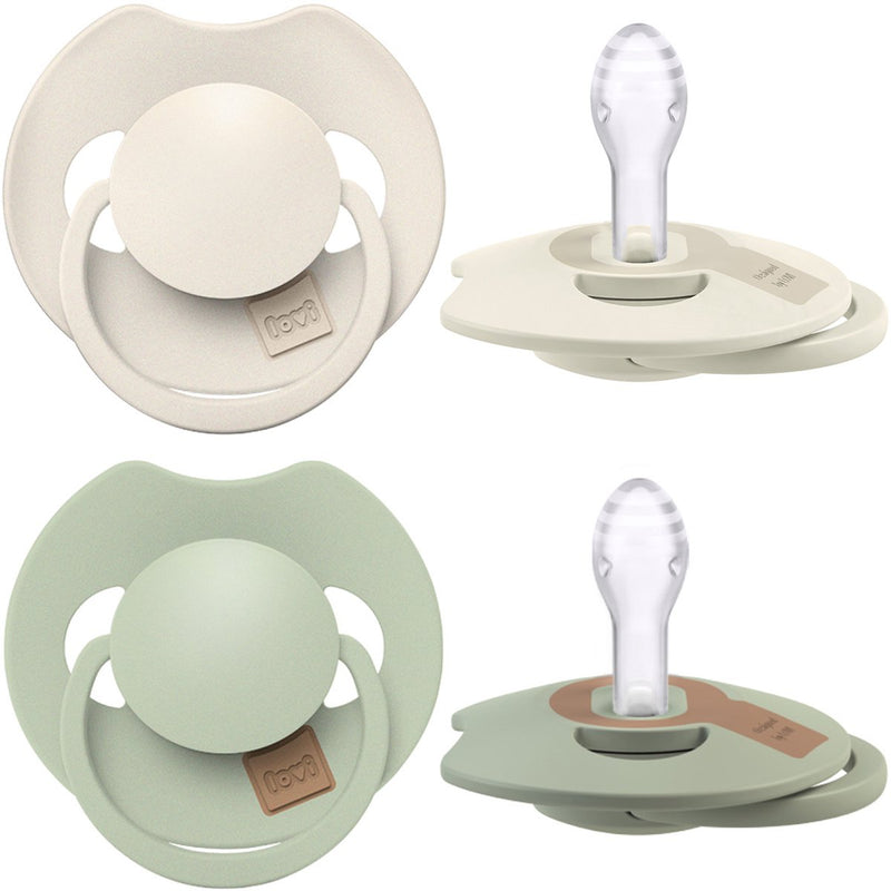 Sucette Difrax lovi Dynamic Prime - 0 à 6 mois - beige vert clair - 2 pièces