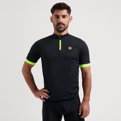 Rogelli core maillot de cyclisme homme - manches courtes - noir jaune fluo - s