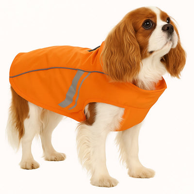 Manteau pour chien Flamingo – imperméable pour chien – imperméable pour chien avec reflet – imperméable pomi orange – 45 cm