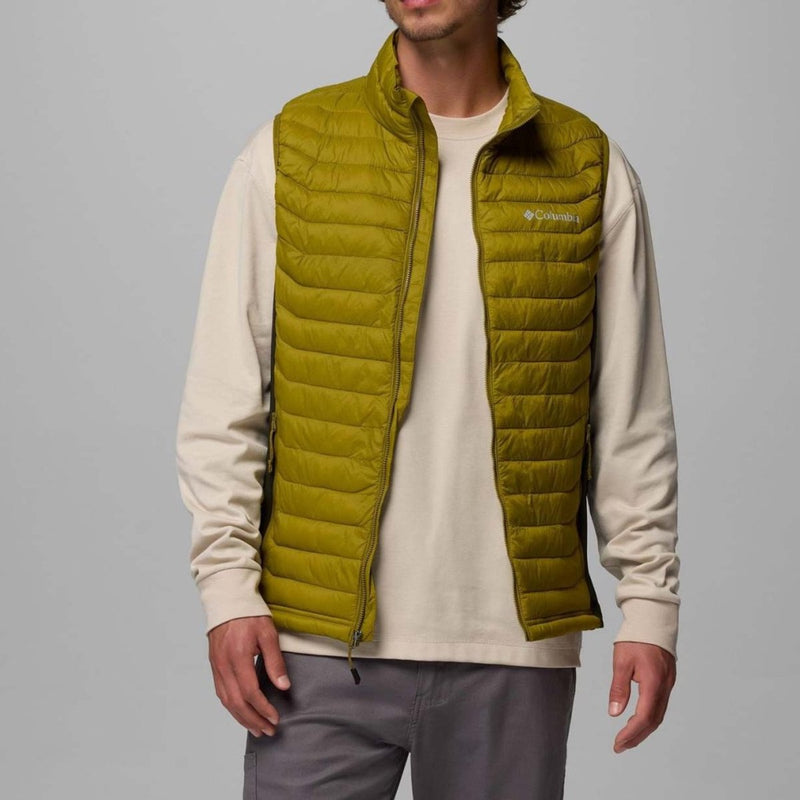 Chauffe-corps d'extérieur pour hommes Columbia Powder Pass™ Hybrid Vest - vert mousse, paysage vert