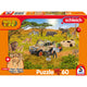 Schmidt - puzzle - vie sauvage dans la savane - schleich - 60 pièces + figurine originale - enfants - à partir de 5 ans