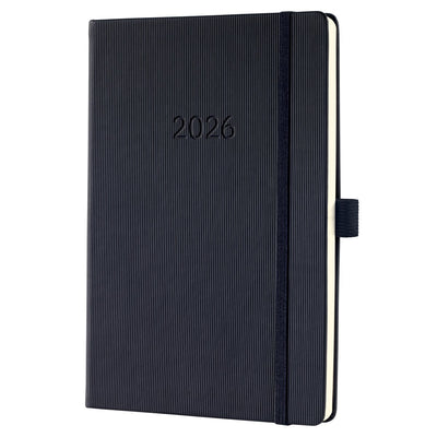 Agenda hebdomadaire Sigel 2026 conceptum - format A5 - avec espace supplémentaire pour notes - noir - couverture rigide - si-c2614