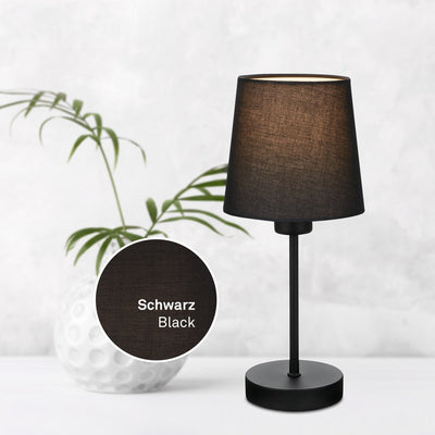 Briloner - lampe de table - lampe de chevet avec abat-jour en tissu - excl. e14 - ø14cm - noir