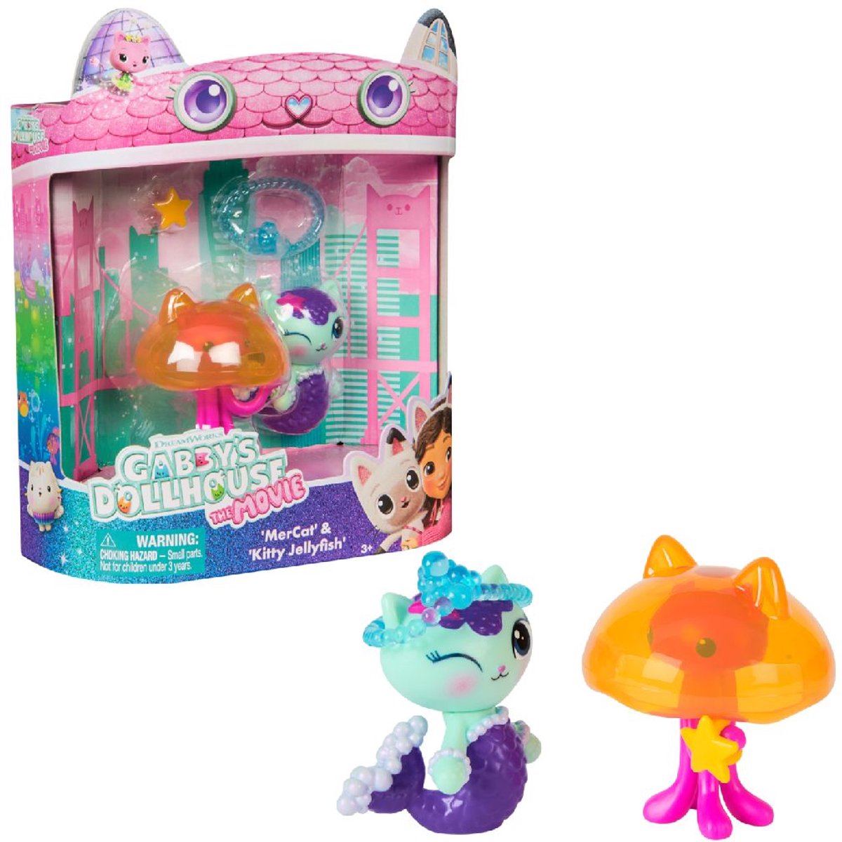 Gabby's Dollhouse Le film Speel Figure Set avec 2 chatons Meerminkat Jelly Kitty