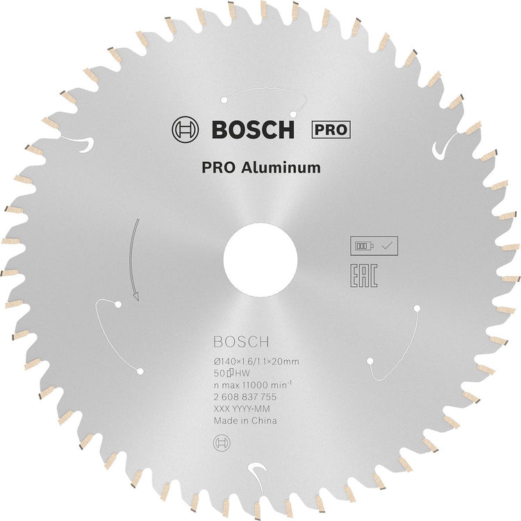 Lame de scie sans fil Bosch pro aluminium pour scies circulaires 140 x 1,6 x 20...