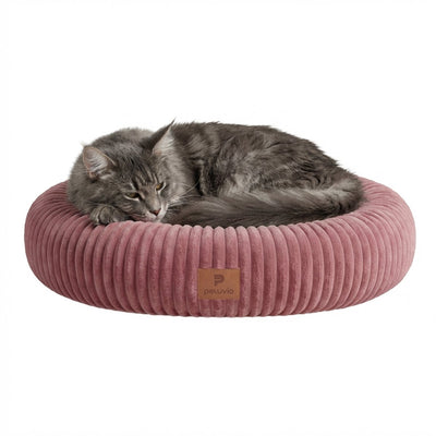 Peluvio koya – lit rond pour chat – taille l – bords hauts et doux pour la tête et le cou – douillet et chaud – fond antidérapant – coussin amovible, housse lavable – lieu de repos confortable