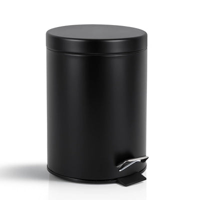 Faire taire. Living Hush Living Waste Bin 5l - Poubelle pour salle de bain, toilettes et bureau - avec couvercle - fermeture amortie - noir minuit