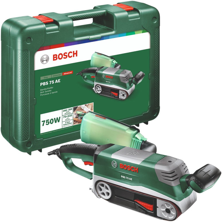 Ponceuse à bande Bosch pbs 75 ae - 750 w - surface de ponçage 76 x 165 mm