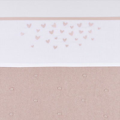 Drap de berceau Meyco baby hearts - rose tendre - 75x100cm - 0,3 tog