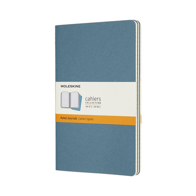 Carnets Moleskine - grands - lignés - bleu - lot de 3