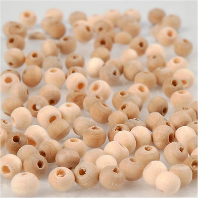 Perle en bois Creativ company, d 5 mm, diamètre du trou 1,5 mm, 100 pièces 1 boîte
