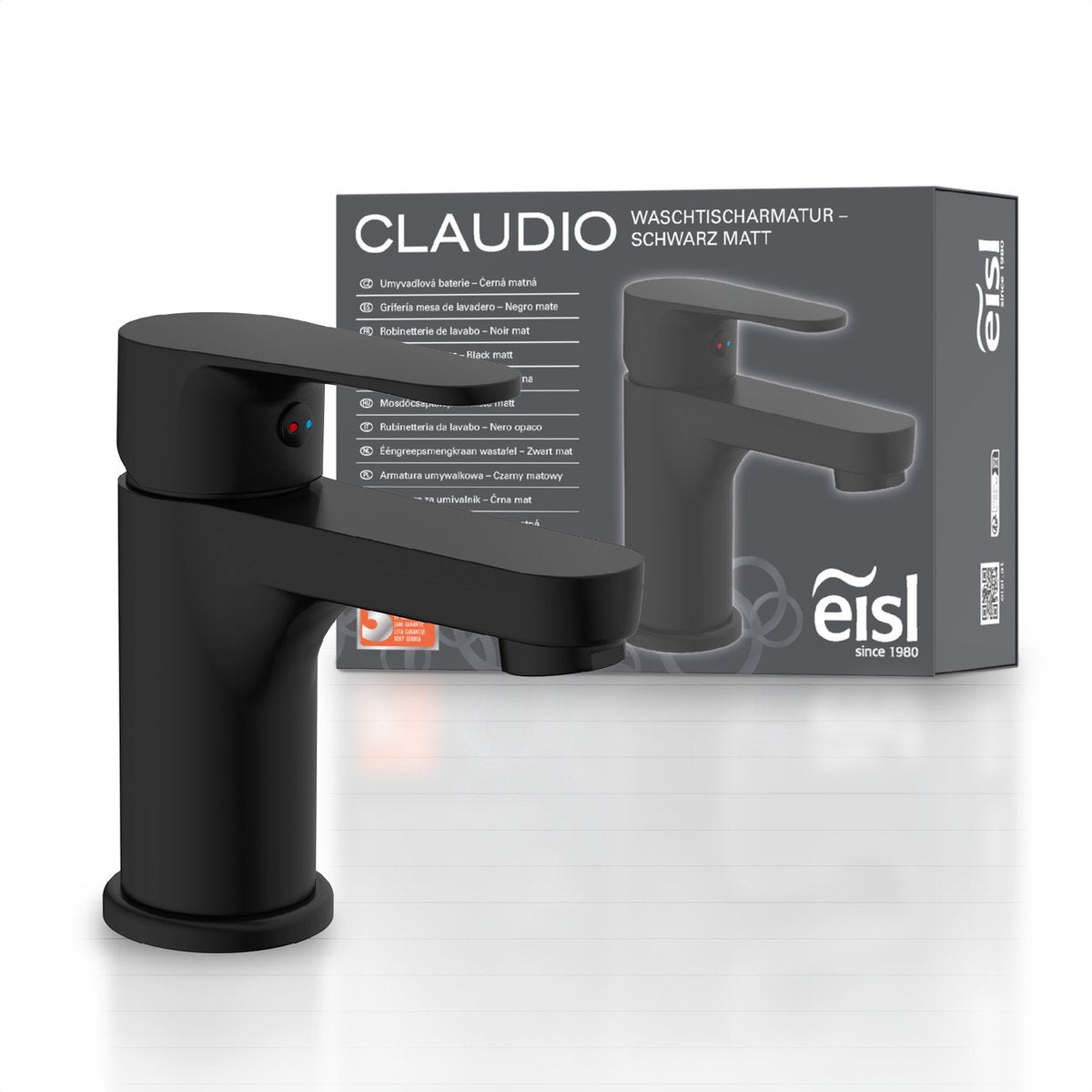 Eisl Claudio robinet de lavabo - mitigeur - noir mat