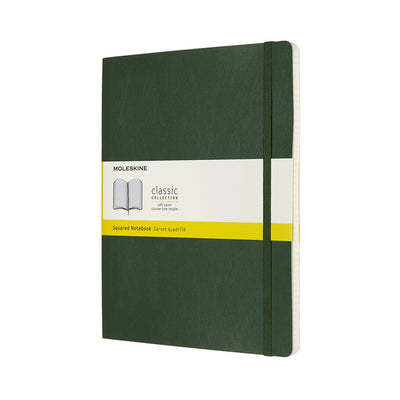 Carnet classique Moleskine - extra large - couverture souple - à carreaux - vert myrte